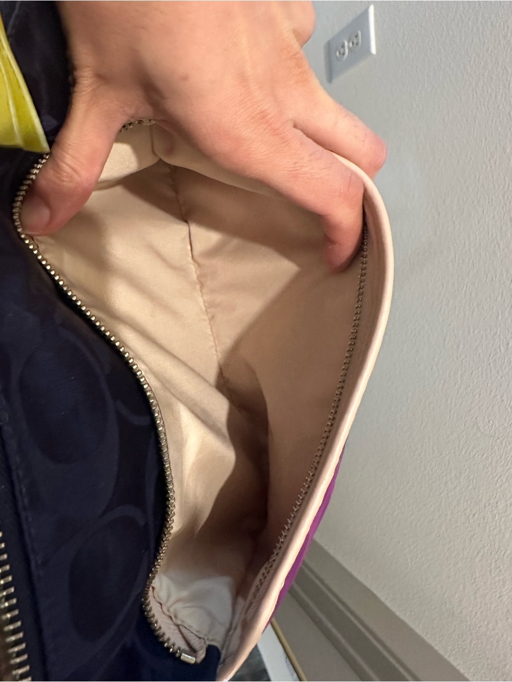 Coach Purple and Navy Signature Crossbody with Yellow Accent ๐๐ - Picture 9 of 10